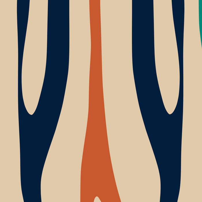 Mid Century Modern Wild Stripes Minimal Abstract Pattern Teal Navy Blue Burnt Orange Coffee Mug Gallery Image 2