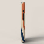 Mid Century Modern Wild Stripes Minimal Abstract Pattern Teal Navy Blue Burnt Orange iPhone Case Gallery Image 2