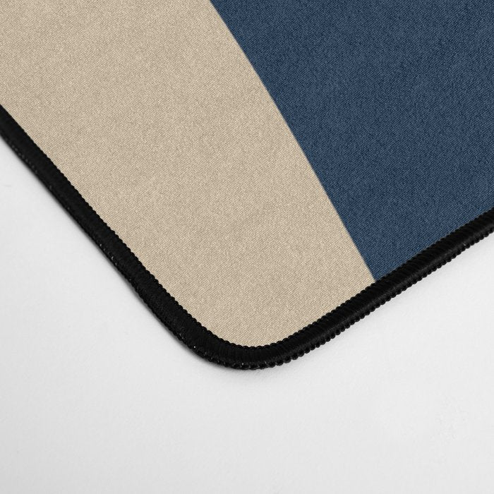 Mid Century Modern Wild Stripes Minimal Abstract Pattern Teal Navy Blue Burnt Orange Desk Mat Gallery Image 4