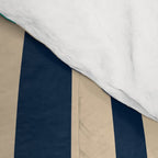 Mid Century Modern Wild Stripes Minimal Abstract Pattern Teal Navy Blue Burnt Orange Comforter Gallery Image 4