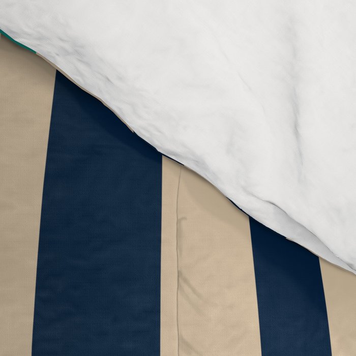 Mid Century Modern Wild Stripes Minimal Abstract Pattern Teal Navy Blue Burnt Orange Comforter Gallery Image 4