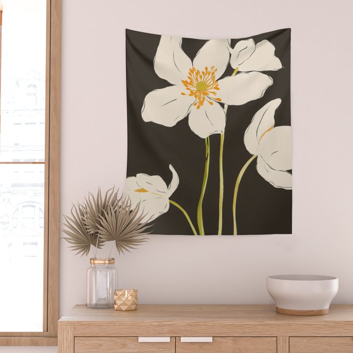 Midnight Bloom Wall Tapestry Gallery Image 2