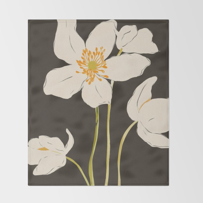 Midnight Bloom Throw Blanket Gallery Image 2