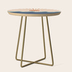 Retro, Sun and Wave Art, Blue and Orange Side Table Gallery Image 1