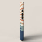 Retro, Sun and Wave Art, Blue and Orange iPhone Case Gallery Image 2