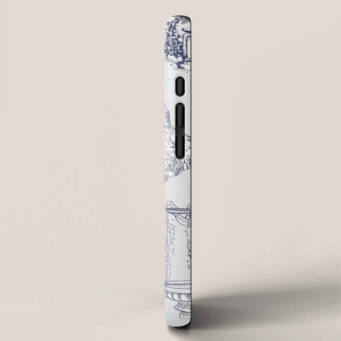 Toile de Jouy Modern Vintage French Lovers Blue & White Art Print iPhone Case Gallery Image 2