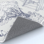 Toile de Jouy Modern Vintage French Lovers Blue & White Art Print Rug Gallery Image 4