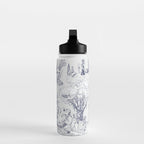 Toile de Jouy Modern Vintage French Lovers Blue & White Art Print Water Bottle Gallery Image 3