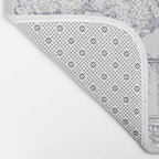 Toile de Jouy Modern Vintage French Lovers Blue & White Art Print Bath Mat Gallery Image 2
