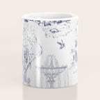 Toile de Jouy Modern Vintage French Lovers Blue & White Art Print Coffee Mug Gallery Image 4