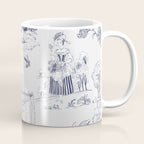 Toile de Jouy Modern Vintage French Lovers Blue & White Art Print Coffee Mug Gallery Image 1
