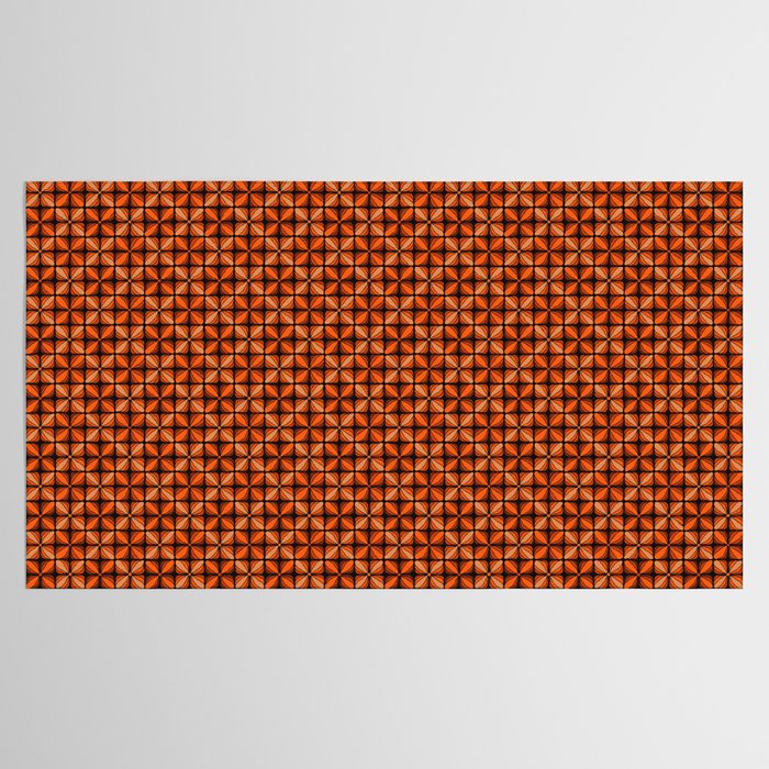 Retro 70s square mod flowers orange brown Tablecloth Gallery Image 2