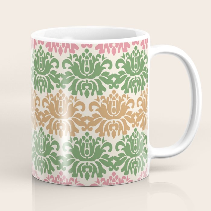 Vintage Damask Floral Pattern Coffee Mug Gallery Image 1