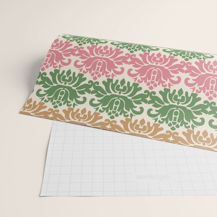 Vintage Damask Floral Pattern Wrapping Paper Gallery Image 2