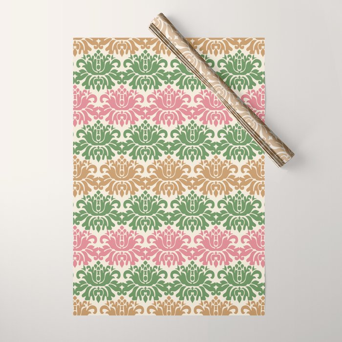 Vintage Damask Floral Pattern Wrapping Paper Gallery Image 1