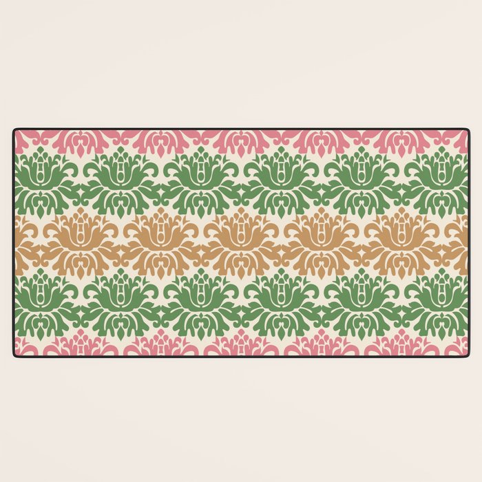 Vintage Damask Floral Pattern Desk Mat Gallery Image 3