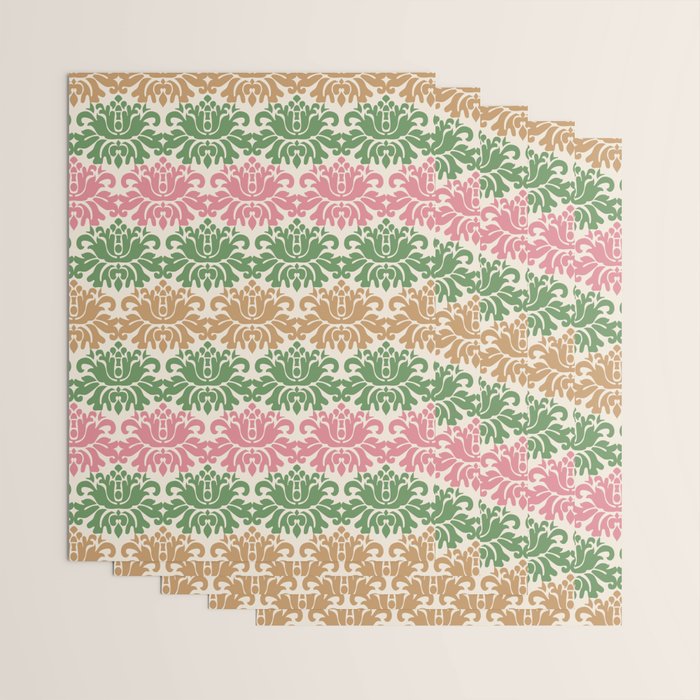 Vintage Damask Floral Pattern Wrapping Paper Gallery Image 3