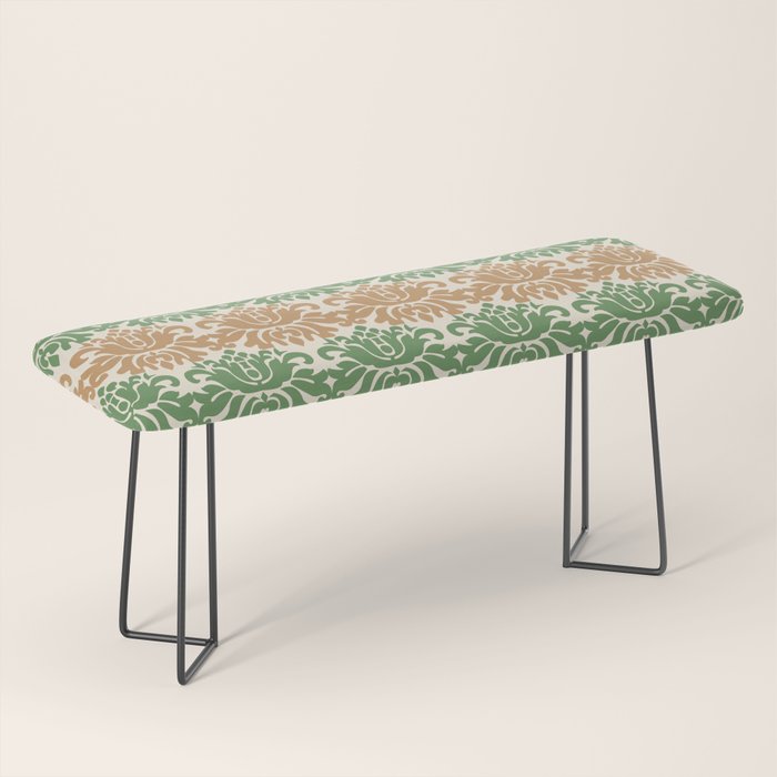 Vintage Damask Floral Pattern Bench Gallery Image 1