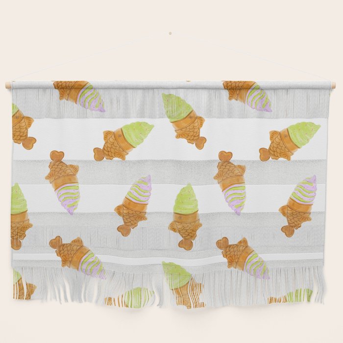 Matcha and Taro Taiyaki Ice Cream Cones Wall Hanging Gallery Image 1