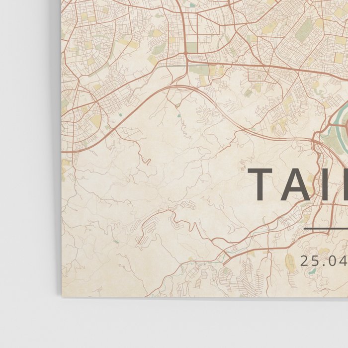 Taipei City, Taiwan - Vintage Map Poster Gallery Image 3