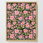 Retro vintage pink daisies pattern  Serving Tray Gallery Image 1