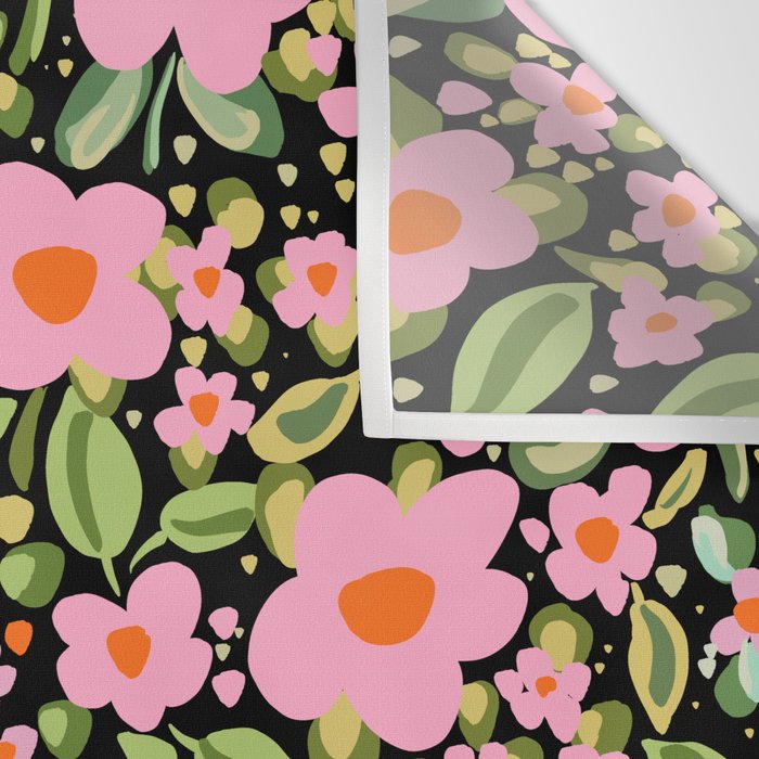 Retro vintage pink daisies pattern  Wall Tapestry Gallery Image 3