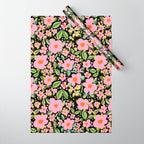 Retro vintage pink daisies pattern  Wrapping Paper Gallery Image 1