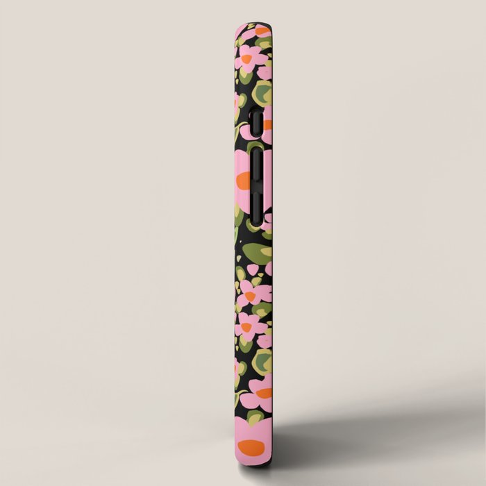 Retro vintage pink daisies pattern  iPhone Case Gallery Image 2