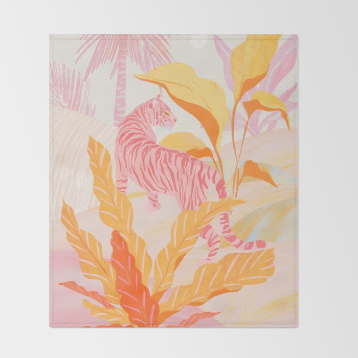 Pink Jungle Throw Blanket Gallery Image 2