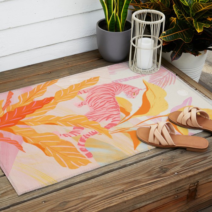 Pink Jungle Outdoor Rug Gallery Image 2