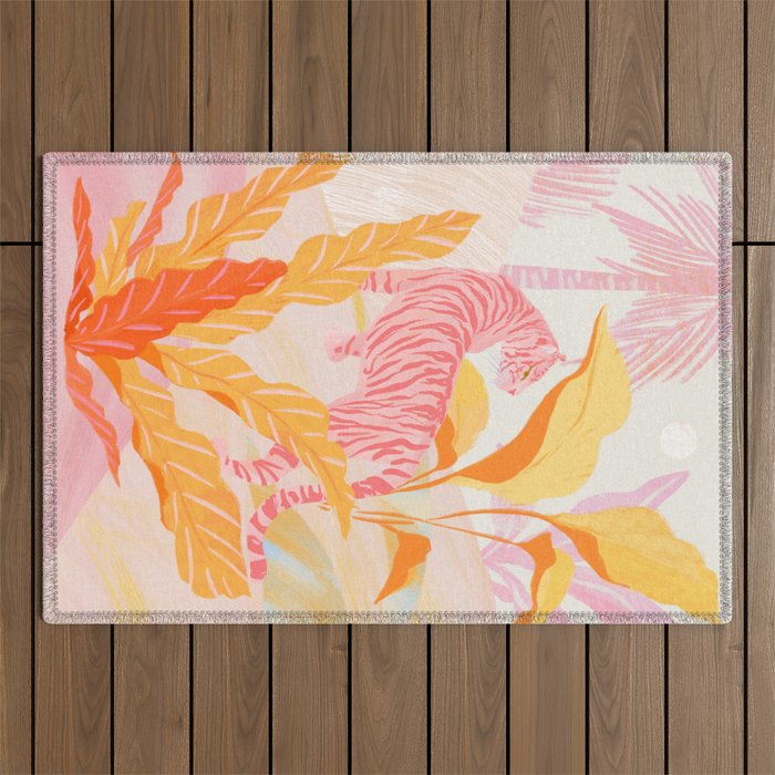Pink Jungle Outdoor Rug Gallery Image 1