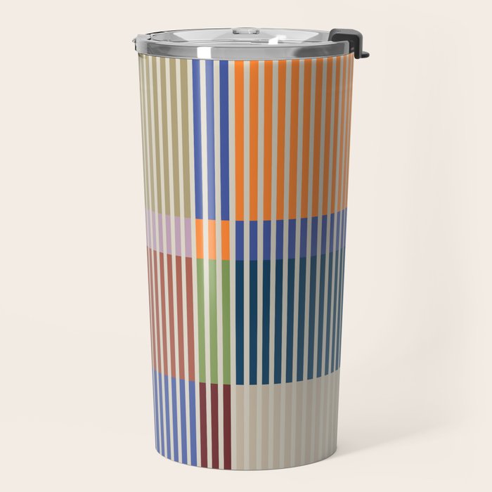 Linear Bauhaus Pattern 3. Travel Mug Gallery Image 2