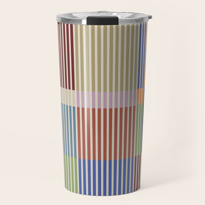 Linear Bauhaus Pattern 3. Travel Mug Gallery Image 1