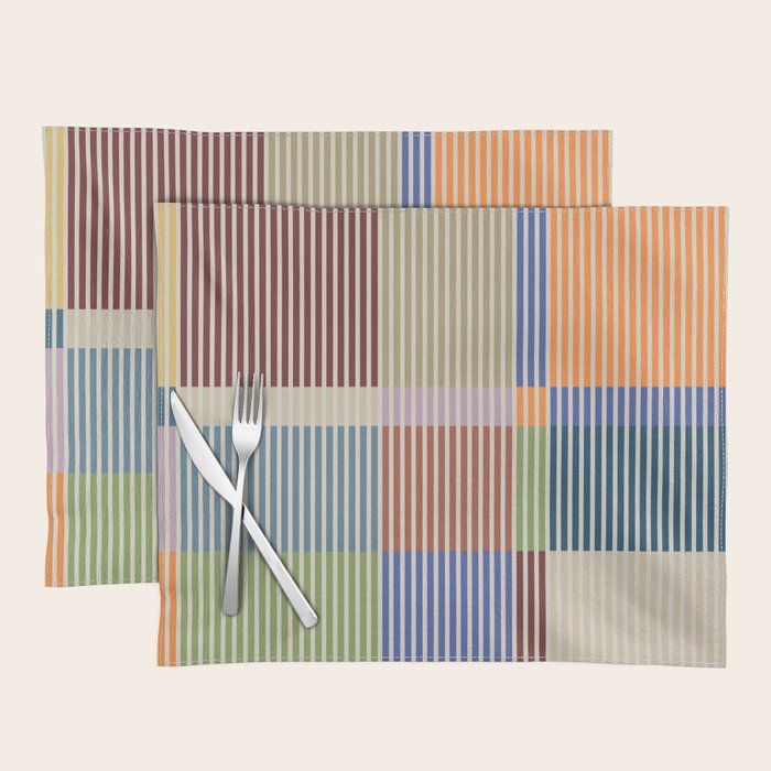 Linear Bauhaus Pattern 3. Placemat Gallery Image 1