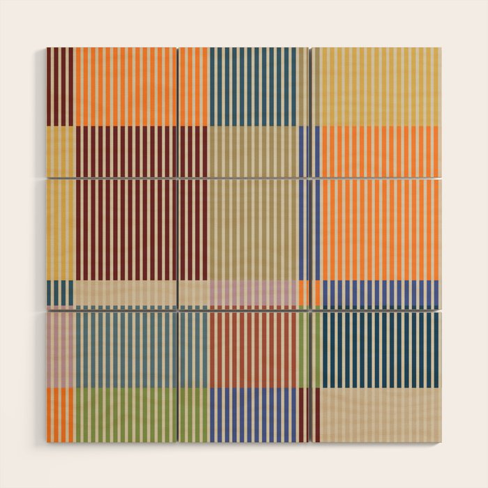 Linear Bauhaus Pattern 3. Wood Wall Art Gallery Image 1