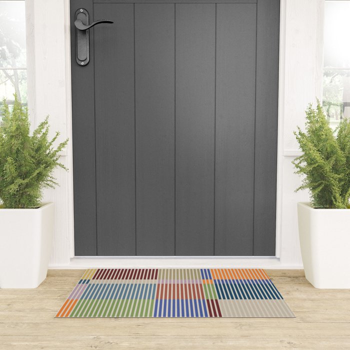 Linear Bauhaus Pattern 3. Welcome Mat Gallery Image 3