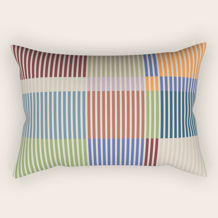Linear Bauhaus Pattern 3. Rectangular Pillow Gallery Image 2