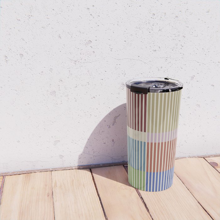 Linear Bauhaus Pattern 3. Travel Mug Gallery Image 4