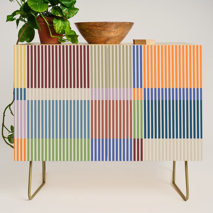 Linear Bauhaus Pattern 3. Credenza Gallery Image 1