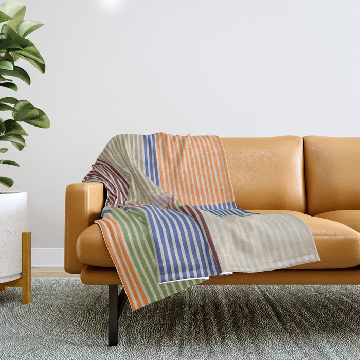 Linear Bauhaus Pattern 3. Throw Blanket Gallery Image 1