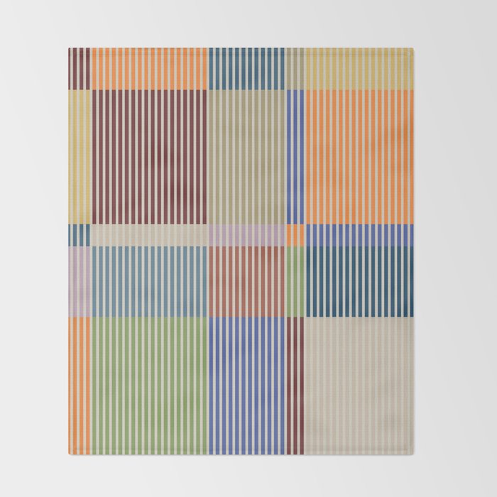 Linear Bauhaus Pattern 3. Throw Blanket Gallery Image 2