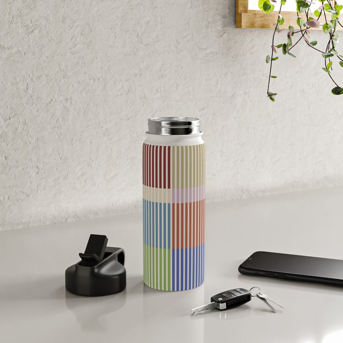 Linear Bauhaus Pattern 3. Water Bottle Gallery Image 4