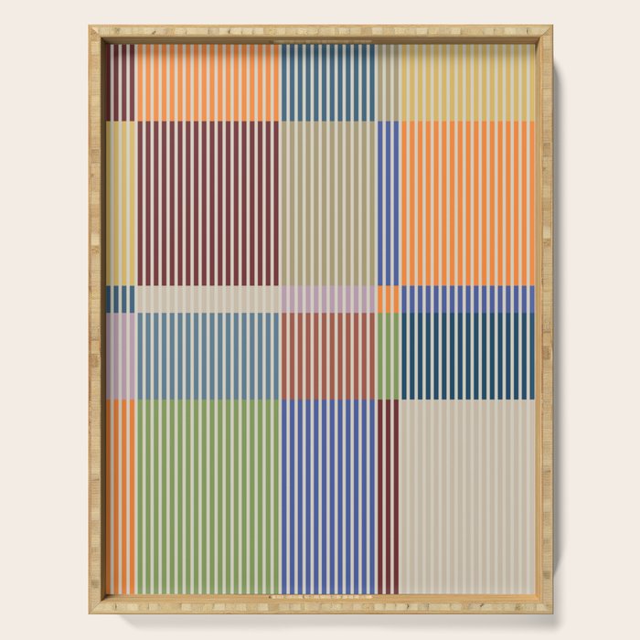 Linear Bauhaus Pattern 3. Serving Tray Gallery Image 1