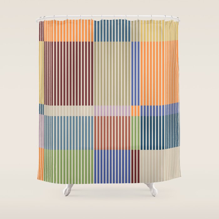 Linear Bauhaus Pattern 3. Shower Curtain Gallery Image 1