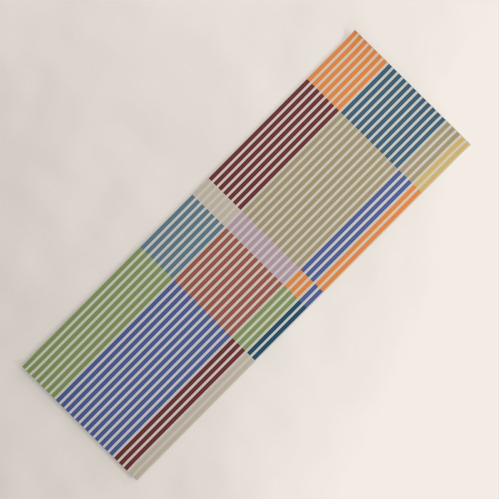 Linear Bauhaus Pattern 3. Yoga Mat Gallery Image 1