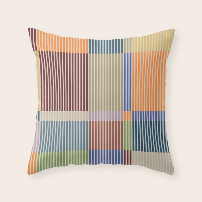 Linear Bauhaus Pattern 3. Throw Pillow Gallery Image 1