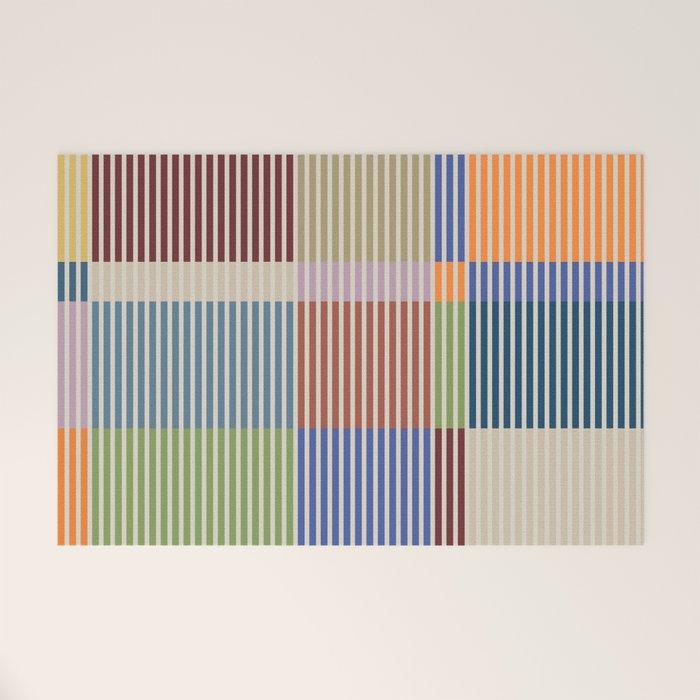 Linear Bauhaus Pattern 3. Welcome Mat Gallery Image 1