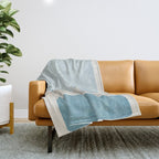 Neutral Light Blue Beige Teal Minimalist Artwork Throw Blanket Gallery Image 1