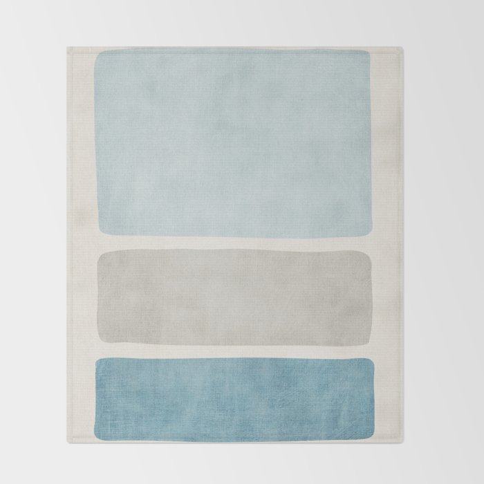 Neutral Light Blue Beige Teal Minimalist Artwork Throw Blanket Gallery Image 2