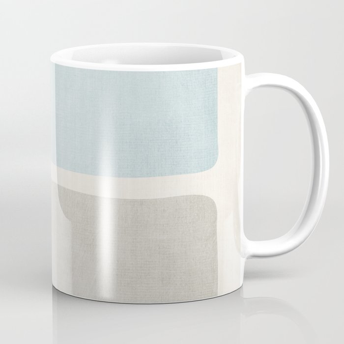 Neutral Light Blue Beige Teal Minimalist Artwork Coffee Mug Gallery Image 1